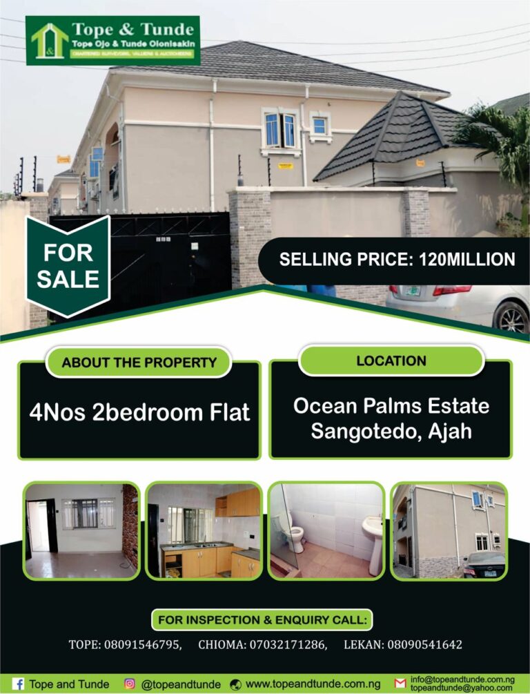 TOPE OJO & TUNDE OLONISAKIN ESTATE SURVEYORS, VALUERS AND AUCTIONEERS